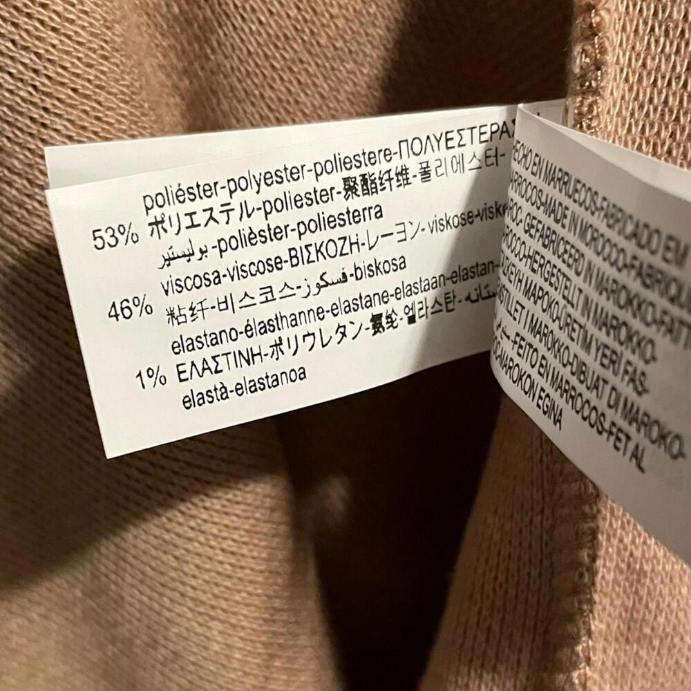 Zara Size Large High Neck Body Asymmetrical Tan Camel Sweater Dress - Picture 4 of 4